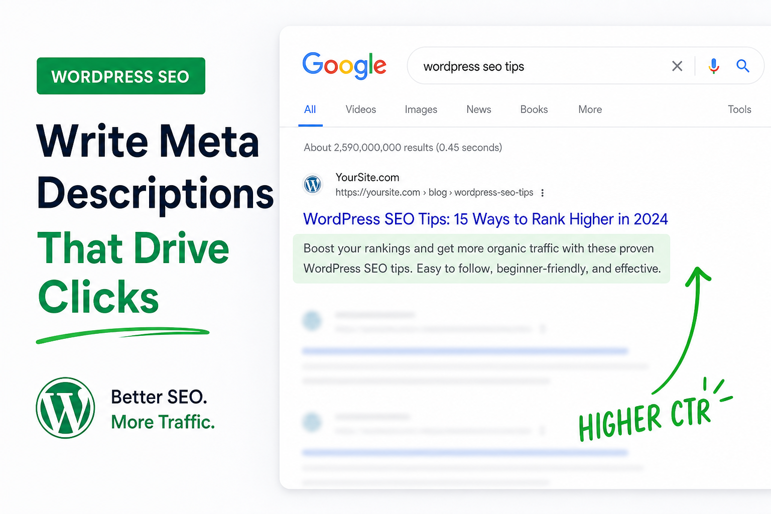 Google search result snippet with compelling meta description highlighted